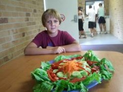 Salad prepared by camper